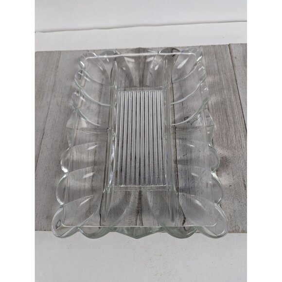Vintage Clear Pressed Glass Relish Plate Tray 10 3/4" - Picture 4 of 7